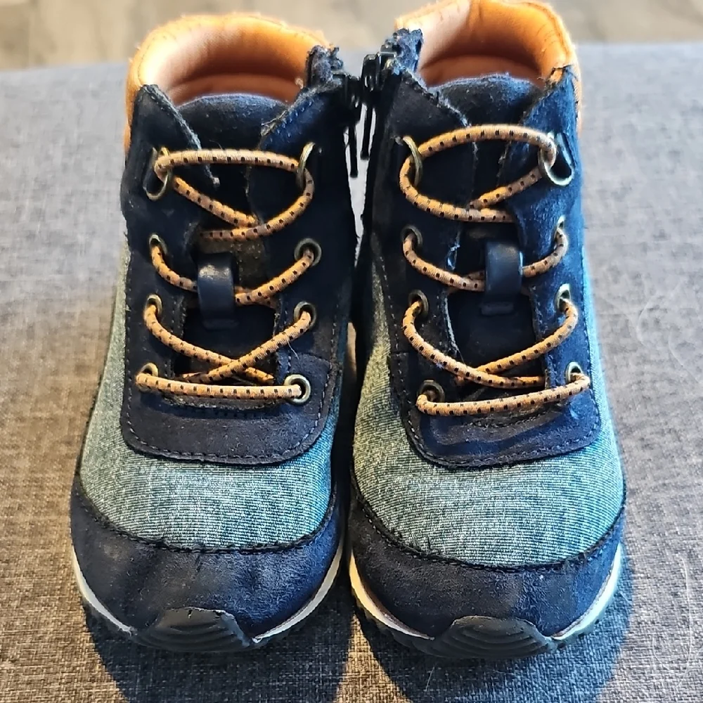 Old Navy Kids Boots slip On Zippers Size 9 Blue Brown Toddler Kids Outdoor